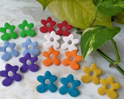 Monsteria, cercei surub flori colorate