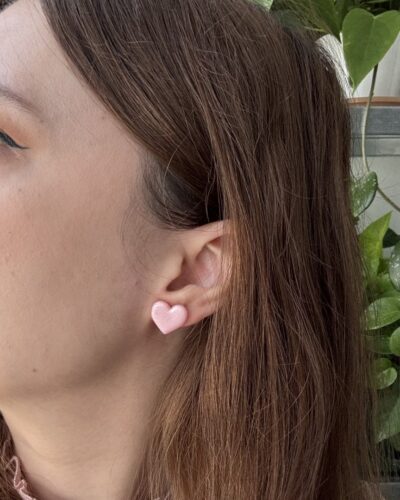 Cercei cu șurub, Pink Pearl Hearts, Monsteria