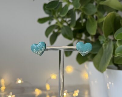 Cercei cu șurub, Festive Hearts, Albastru deschis, Monsteria